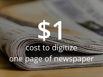报纸数字化的成本是每页一美元