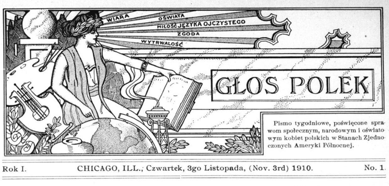 Glos Polek(“波兰女性的声音”)的铭牌。1910年11月3日。